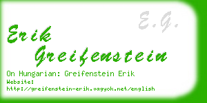 erik greifenstein business card